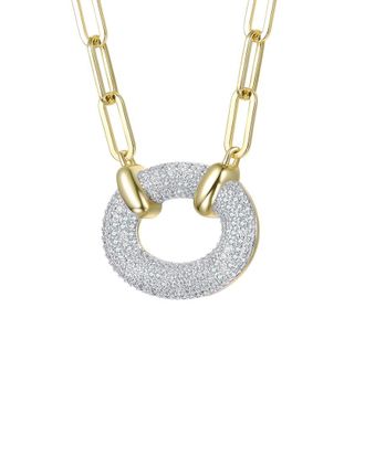 Rachel Glauber 14K Diamond Cz Chain Necklace