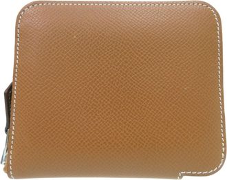 Herm&egrave;s Brown Leather Coin Purse/Coin Case (Pre-Owned)