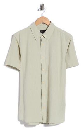 AllSaints Barre Short Sleeve Shirt in Slate Green at Nordstrom Rack, Size Xx-Large