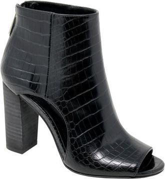 Charles by Charles David Fable Cutout Open Toe Bootie in Black Croc Print at Nordstrom, Size 5