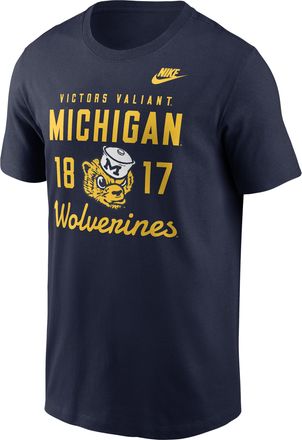 Nike Michigan Legacy Stacked Est Nike Mens College T-Shirt in Blue | N19941SMWV-AZ2