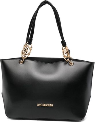 Love Moschino Structured Tote Bag With Gold-Tone Chain Details