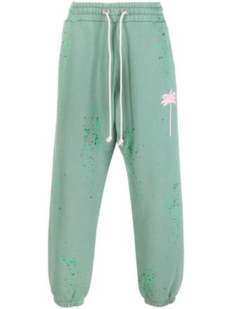 Palm Angels paint-splatter track pants - Green