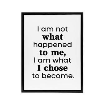Artery8 I Am Not What Happened To Me Bold Inspirational Framed Canvas Art in White | Size: W24 x H32