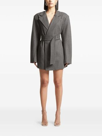 Mani&egrave;re De Voir pinstriped blazer mini dress - Grey