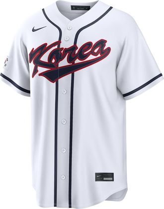 Nike Jung Hoo Lee Korea National Baseball Team 2026 World Baseball Classic Nike Mens Stadium Jersey in White | RE260GZUW3K-AGE