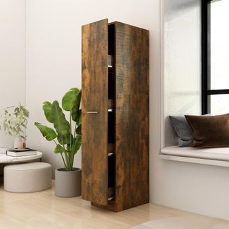 vidaXL Armario Boticario Contrachapado Roble Ahumado 30x42,5x150 Cm Vidaxl