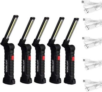 OEM Juego De 5 Luces De Trabajo Recargables: Iluminaci&oacute;n Cob Intensa Con Brazo Flexible Para Inspecci&oacute;n Y Trabajos En Obra - Ulisem