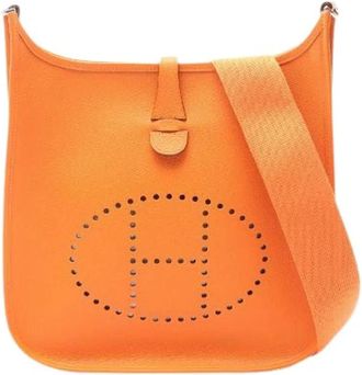 Herm&egrave;s Pre-owned Evelyne II PM Leren Schoudertas - Dames - Vintage Schoudertas - Oranje - ONE Size - Leer - Vintage