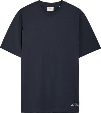 Les Deux Ben Artist Printed Cotton T-shirt - Navy - Xxl