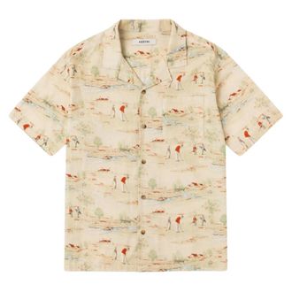 Kestin Crammond Shirt - Heren - Korte mouwen Overhemden - Geel - S - Katoen - Overhemden
