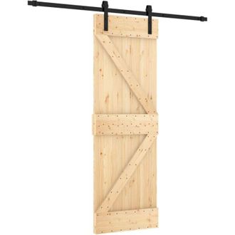 vidaXL Vidaxl - Puerta Corredera Con Herrajes Madera Maciza De Pino 70x210 Cm