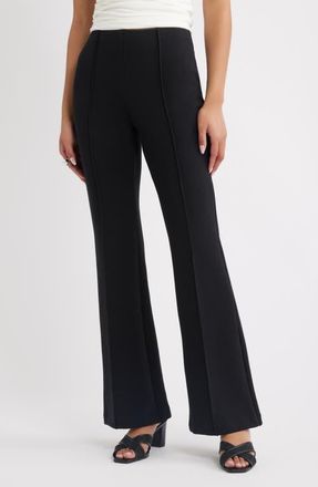 Open Edit Muse Ponte Flare Pants in Black at Nordstrom, Size Xx-Small