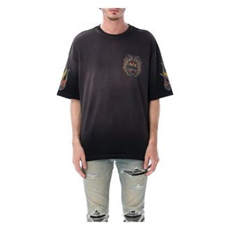 Amiri T-Shirts, male, Black, Size: XL MA Flames OS Tee