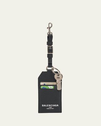 Balenciaga Mens Credit Charm Keychain Card Holder