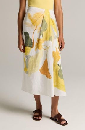Vince Abstract Draped Midi Skirt in Off White/sun at Nordstrom, Size 00