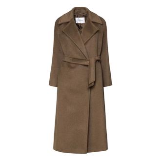 Max Mara Abrigo de lujo Fragore de Cuero - Coats - Mujer - Marr&oacute;n - S