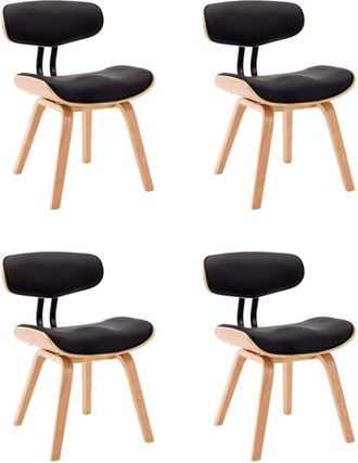 vidaXL Furniture Limited - Sillas De Comedor 4 Uds Madera Curvada Cuero