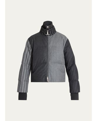 Thom Browne Chalk Striped Flannel Down Jacket
