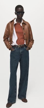 Mango Maglietta maniche lunghe cotone rosso mattone - Donna - XS - MANGO