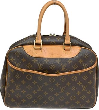 Louis Vuitton Deauville Handbag Monogram Canvas Brown Leather Handbag (Pre-Owned)