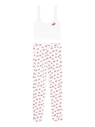 Diesel Pigiama con motivo ciliegie (2 pezzi) - Bianco