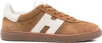 Hogan Bruin Zijde Nylon Sneakers - Heren - Sneakers - Bruin - 40 EU - Nylon - Schoenen