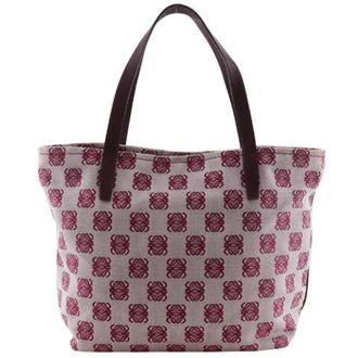 Loewe Pre-owned Anagram Canvas Tote Bag - Dames - Vintage Shopper - Roze - ONE Size - Vintage
