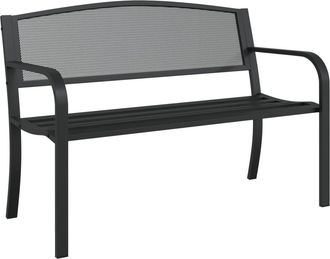 vidaXL Banco De Jard&iacute;n De Acero Negro 119 Cm Vidaxl