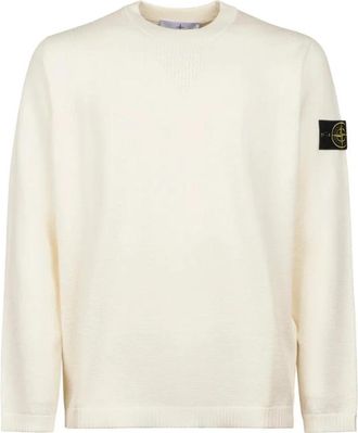 Stone Island Micro Stitch Zachte Katoenen Sweater - Heren - Sweatshirts - Beige - L - Katoen - Hoodies & sweatvesten