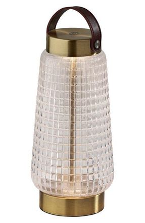 Adesso Samara Tall Cordless LED Table Lamp in Antique Brass at Nordstrom
