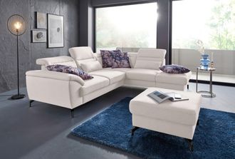 Sit&more Ecksofa »Percy L-Form« 12 cm Fusshöhe, Sitztiefenverstellung, wahlweise in 2 Fussfarben