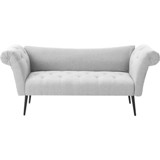 Beliani Beliani - Chaise Longue Doble Tapicer&iacute;a De Tela Acolchada Gris Claro Nantilly