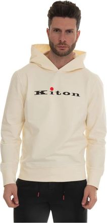 Kiton Comfortabele katoenen hoodie - Heren - Hoodies - Beige - XL - Katoen - Hoodies & sweatvesten