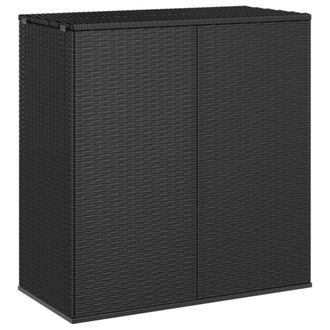 Berkfield Home Garden Cushion Box PE Rattan 100x49x103.5 cm Black