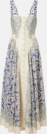 Alemais Printed linen-blend dress