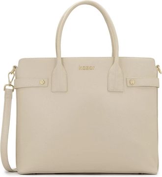 Kazar Lichtleren aktetas handtas - Dames - Handtassen - Beige - ONE Size - Leer - Tassen