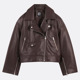 La Redoute Collections Bikerjasje in leer, Signature THELMA