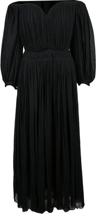 Chlo&eacute; Kleedjes, Dames, Zwart, S, Wol, Lange Geborstelde Jurk