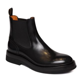 Santoni Schoenen, Heren, Zwart, 44 EU, Leer, Beatles Chelsea Boot
