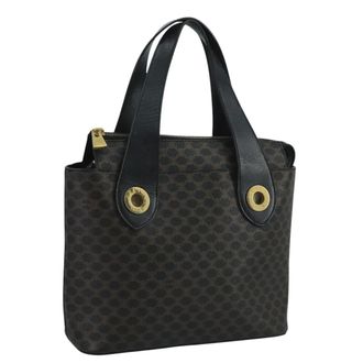 Celine C Macadam Handbag Pvc Leather Black Pvc Handbag (Pre-Owned)