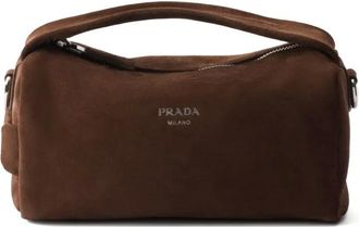 Prada Borsa a spalla in pelle scamosciata - Marrone