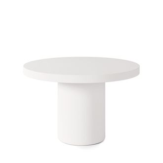 Koketto Home Mesa redonda de 90 cm de cemento blanco para interior y exterior
