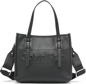 Calvin Klein Women Modern Essential Mini Tote Crossbody Shoulder Bag, Black/Silver, One Size