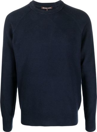 Michael Kors birds eye crew-neck jumper - men - Cotton - L - Blue