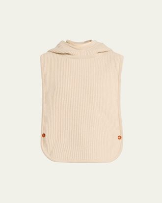 God's True Cashmere Melange Cashmere Rib Hooded Vest