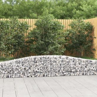 Berkfield Home Arched Gabion Baskets 3 pcs 400x30x40/60 cm Galvanised Iron in Silver