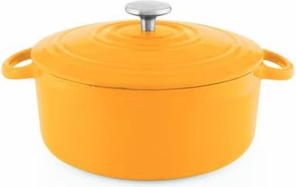 Chantal 5.6 Qt Round Cast Iron Dutch Oven in Marigold at Nordstrom