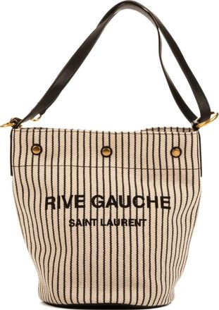 Saint Laurent Borsa a secchiello Rive Gauche a righe - Toni neutri