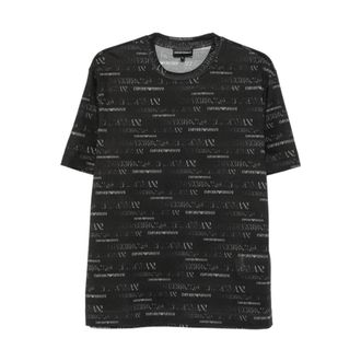 Emporio Armani Bedruikt T-shirt - Heren - T-shirts - Blauw - 2XL - Tops